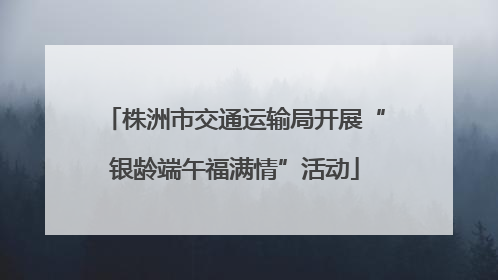 株洲市交通运输局开展“银龄端午福满情”活动